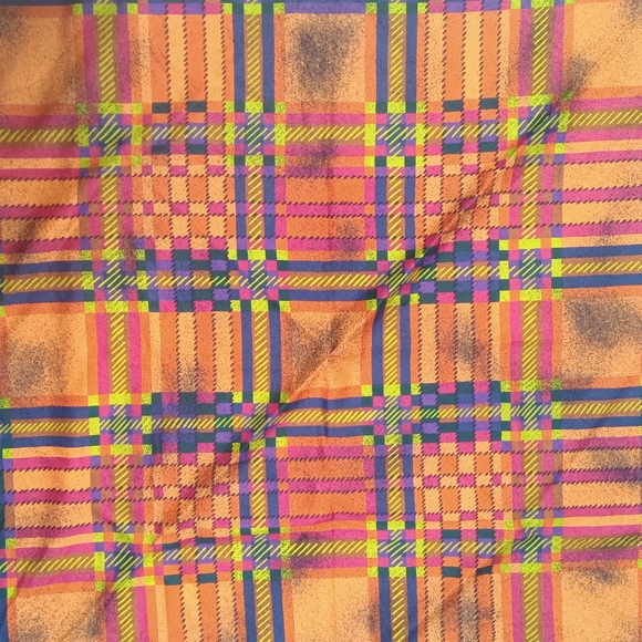 Vintage Totes Scarf Orange Blue Multicolor Patterned Square - Picture 4 of 5